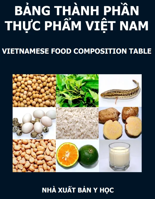 BẢNG THÀNH PHẦN THỰC PHẨM VIỆT NAM (Bộ Y Tế – Viện Dinh Dưỡng)